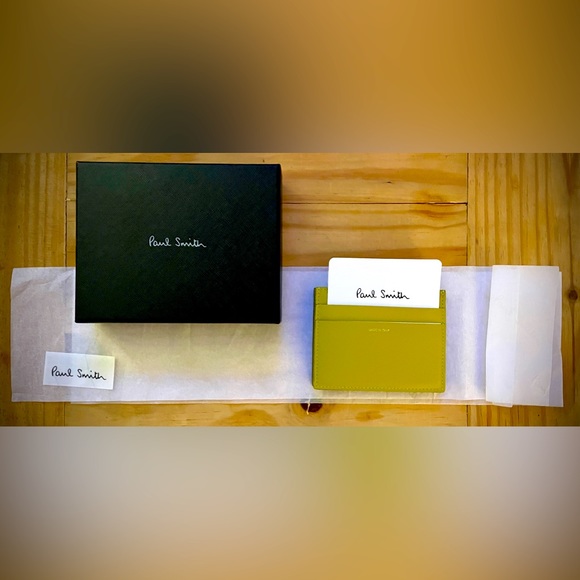 Rare! NWT Paul Smith DOUBLE WALLET button snap bi-color olive / chocolate
